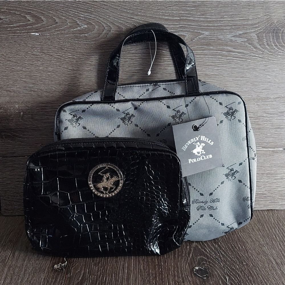 New Beverly Hills Polo Club Travel Cosmetic Bag Set